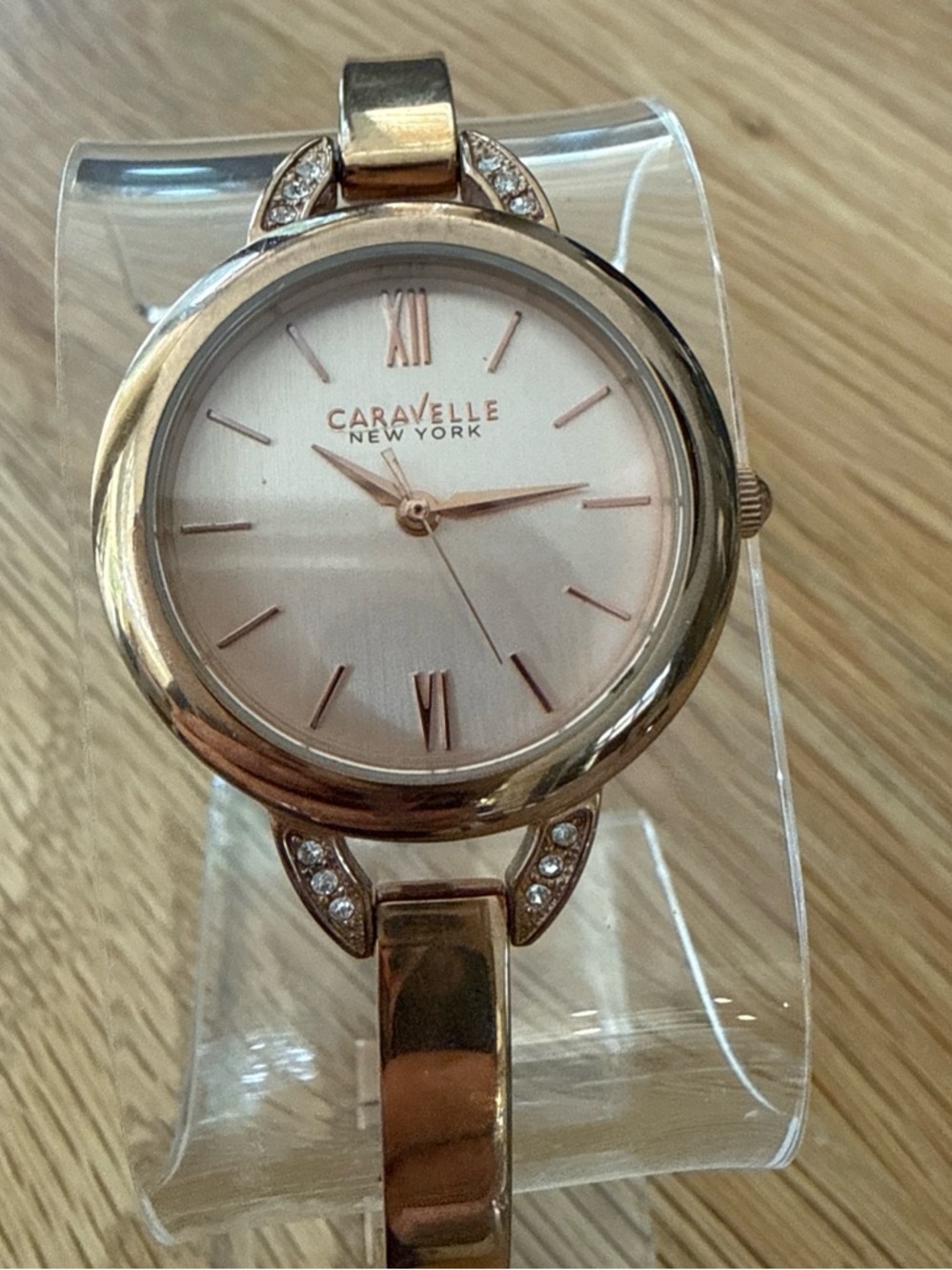 Caravelle New York (by Bulova) Rose Gold Bracelet Watch, New Battery, Runs Great